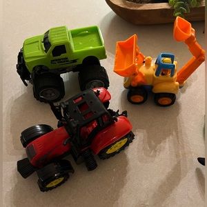 Monster truck, excavator & tractor toys